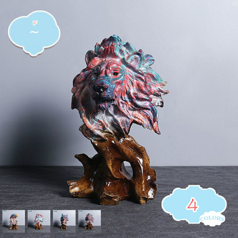 1000円OFFクーポン インテリア装飾 おしゃれ カラフルな落書きアート オーナメント かっこいい 鷹の像 樹脂飾り マスコット おおかみ 北欧の置物 モダン ホームインテリア 抽象 芸術品 工芸品 動物のオブジェ 高級 誕生日プレゼント 新年 お祝い shopcp
