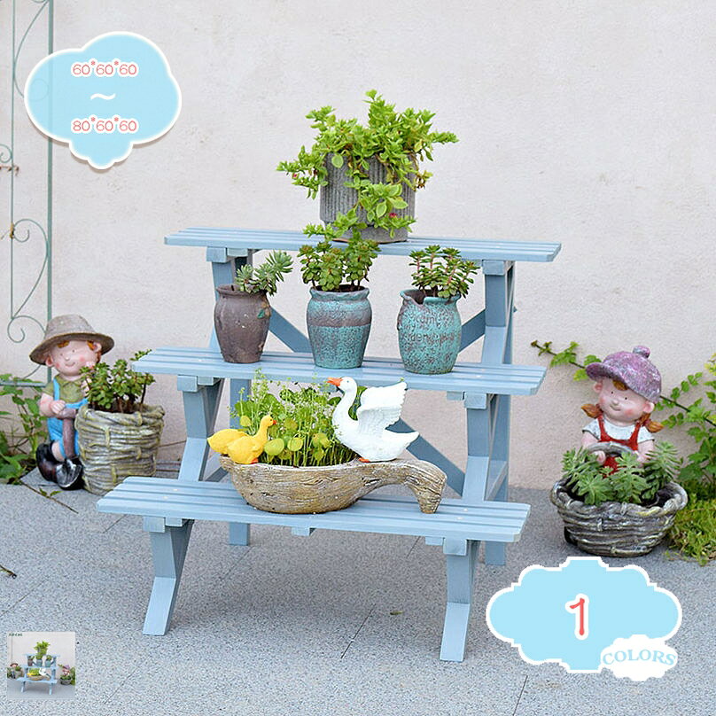 天然木製 フラワースタンド 3段 ワイドタイプ 玄関先 屋外 木製 室内 おしゃれ 花台 ベンチ ガーデニング雑貨 棚 北欧 天然木 ベランダ 玄関 ガーデニング ベンチ型のフラワースタンド プランタースタンド 植木鉢スタンド shopcp