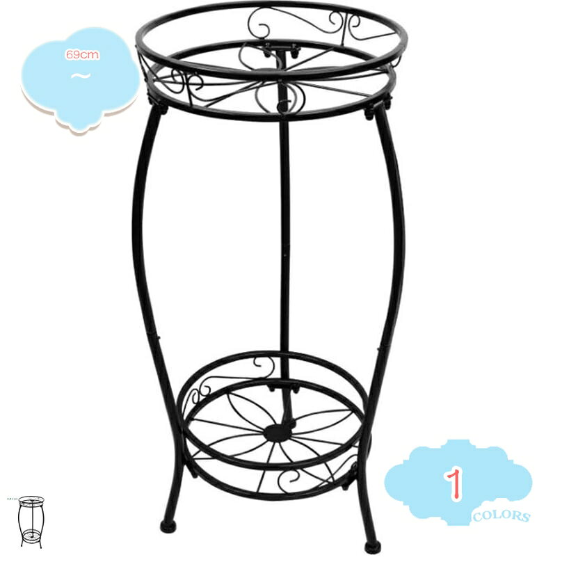 Flower Stand - フラワースタンド アイアン 2段 おしゃれ デコレーションスタンド ガーデニング 花台 プランター台 室内 屋外 棚 園芸ラック 新生活 園芸 鉢置き スリム 飾り台 コーナーラック ベランダ 多肉 アンティーク ヨーロッパ 欧風 shopcp