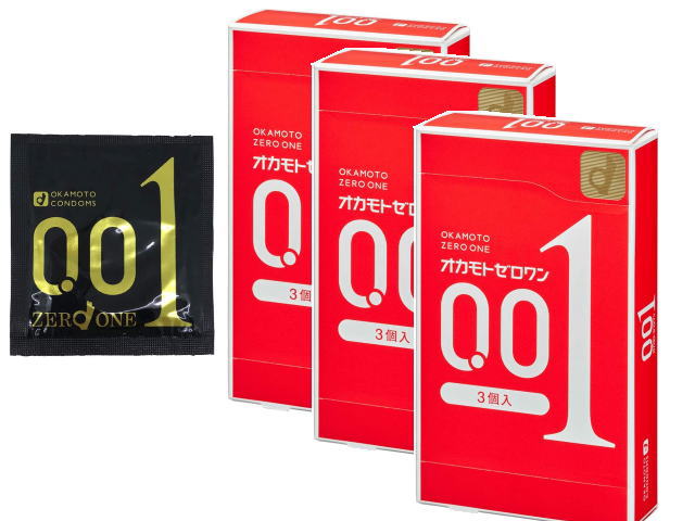 【あす楽・在庫あり】【送料無料】オカモト　ゼロワン　0.01　3コ入　【3個セット】OKAMOTO  ...
