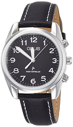 電波腕時計 グルス　ボイス電波腕時計 ブラック×ブラック GRS003-03 インテック