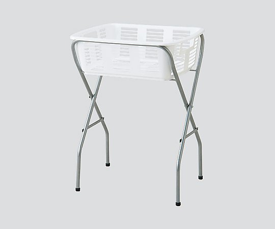 脱衣カゴワゴン・ラック1段式　ホワイト　キャスター無し