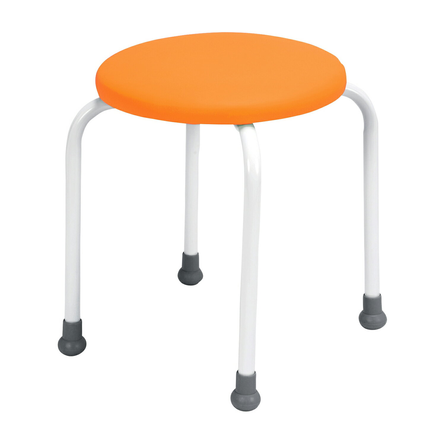 日本ホップス 丸椅子ポルカ（背なし） 700-7315(オレンジ) 販売単位：1