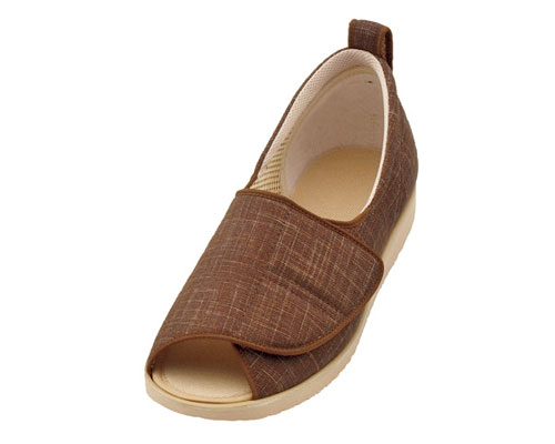 徳武産業 株式会社 オープン和（なごみ）　1026 茶　3L 介護シューズ/リハビリシューズ