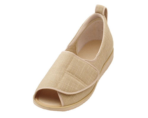 徳武産業 株式会社 オープン和（なごみ）　1026　左足 ベージュ　L 介護シューズ/リハビリシューズ