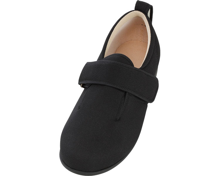 徳武産業 ダブルマジック　7037　9E　右足 黒　3L 介護シューズ/リハビリシューズ