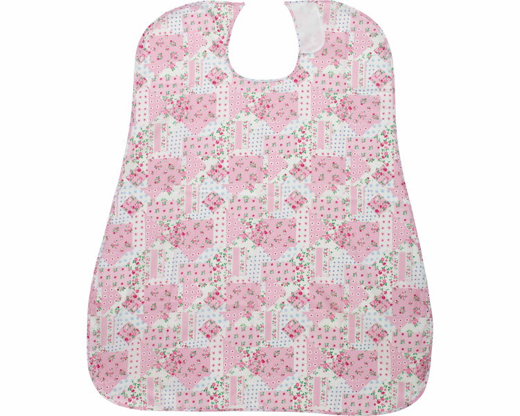 (株)介援隊 介援隊　食事用エプロン CX-01002　パッチワークピンク