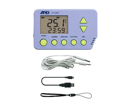 エー・アンド・デイ 大容量メモリ デジタル温度データロガー(外部温度センサ付属) AD-5326TT