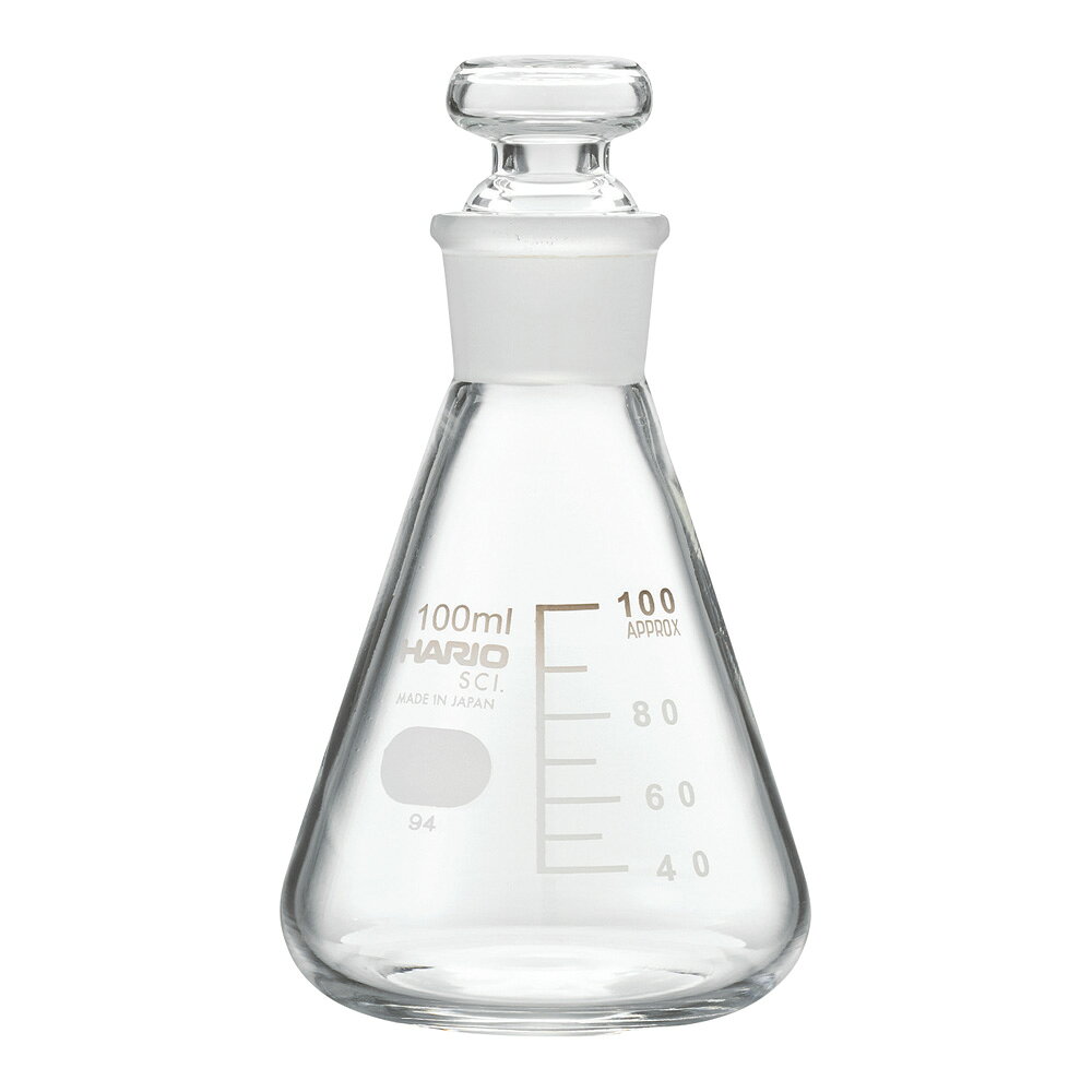 店内全品ポイント5倍★要エントリー★HARIO 共栓三角フラスコ 100mL（TS22） TSF-100...