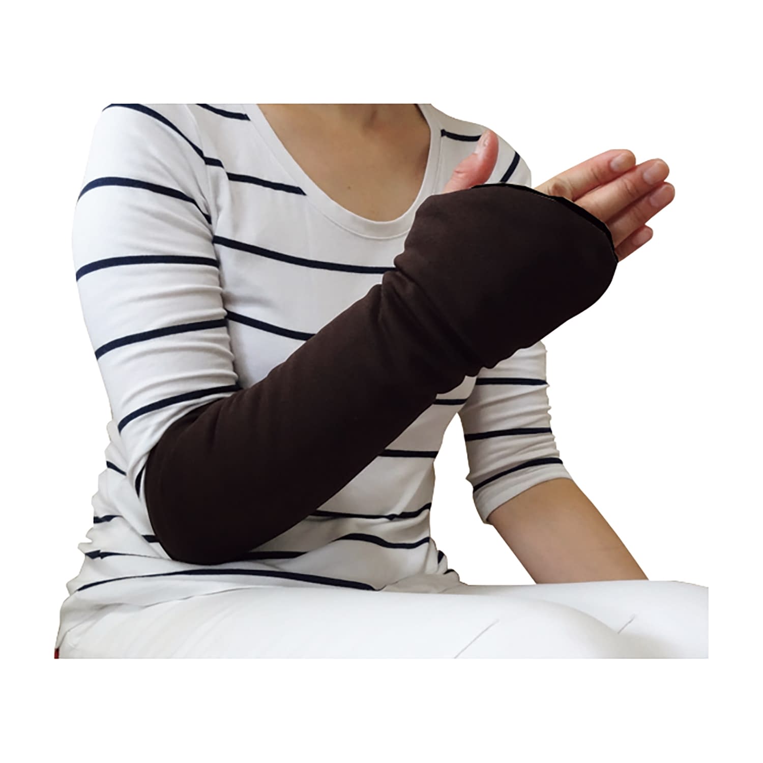 丸田シャツ 遠赤アームウォーマー（左右セット） TetoteMT-5002(ブラウン)