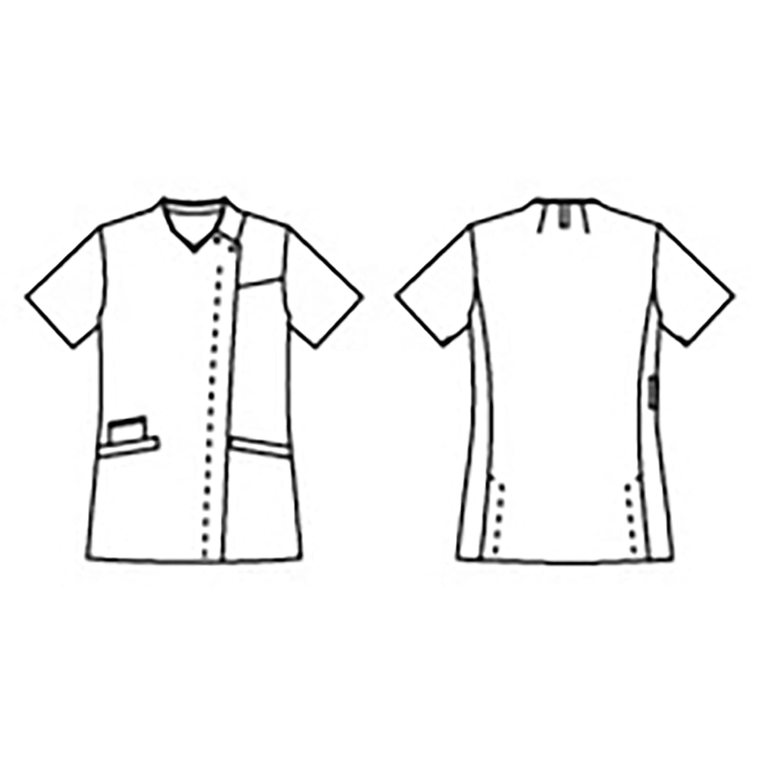 住商モンブラン スクラブ（レディス・半袖） L モンブラン73-2244(シロ/ターコイズ)