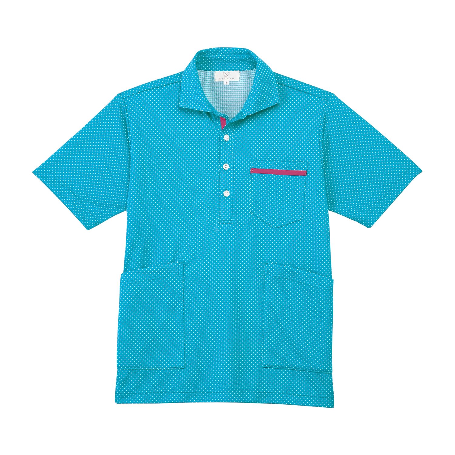 トンボ ニットシャツ L キラクCR175-75(ブルー)