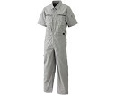 日の丸繊維 半袖続服 (ポリエステル65%・綿35%) グレー 5L 1着
