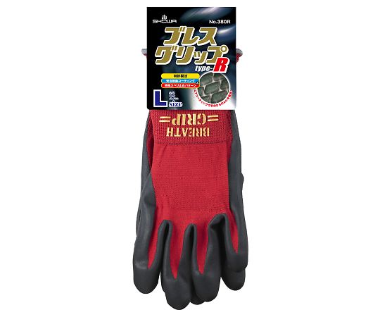 ショーワグローブ ブレスグリップ Red L 120双 1ケース(120双入) 380R-LR