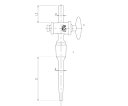 旭製作所 コック付キャピラリー管 梨フラスコ用 適応容量50mL 1個 3388-1M-65