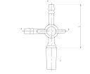 旭製作所 摺付三方コック型 オス PTFEコック 15/20 80mm 1個 2456-1M(4)