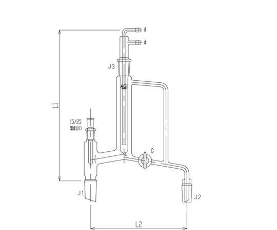 旭製作所 手動還流器　ガラスコック　29/42　19/38 1個 3534-5L3L