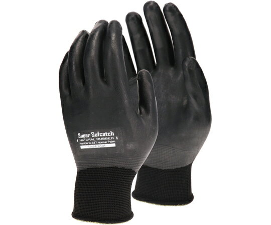 おたふく手袋 ソフキャッチ手袋 15Gオールコート ブラック S 1双 A-347