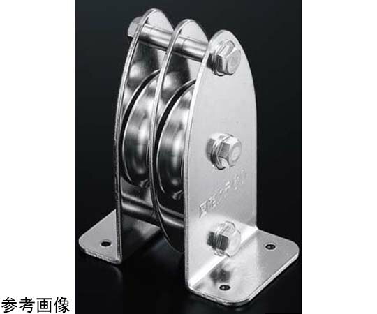 ふじわら 固定ブロック　タテ型2車60mm　枠/車材：ステンレス　使用軸受ベアリング（SS#608ZZ） 1個 K60-11B