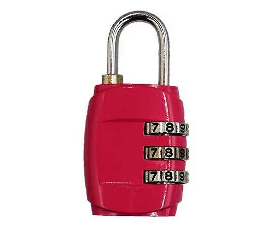 ロジック 南京錠 3ダイヤル ピンク 1個 LG-PLK-3DL-PK