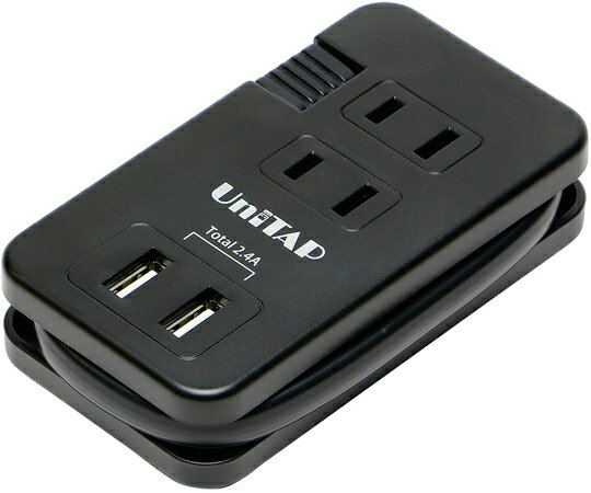 プリンストン USB2ポート付3口電源タップ ブラック 1個 PPS-UTAP10BK