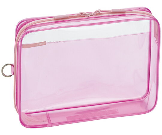 ●大きく開いて出し入れしやすいクリヤータイプのボックスケース。●吊り下げできるリング付き。●小物を入れられる背面内ポケット付き。●大きく開いて開け閉めしやすいダブルファスナー。●スマートフォンを入れたままタッチ操作できます。●A5ノートや文...