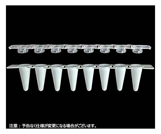 Novas Bio 0.1mL 8連ロープロファイルチューブ 白色薄壁タイプ 8連クリアキャップ　960本入 1個(960本入) PCR-0108LP-TCP-W