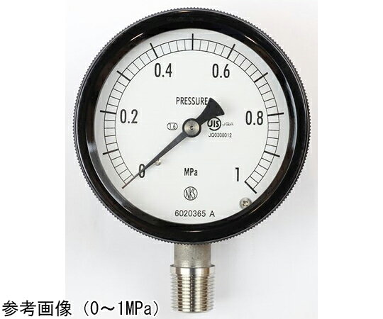 長野計器 密閉型圧力計（75Φ） 立形A枠 0.4MPa 1個 BC12-183