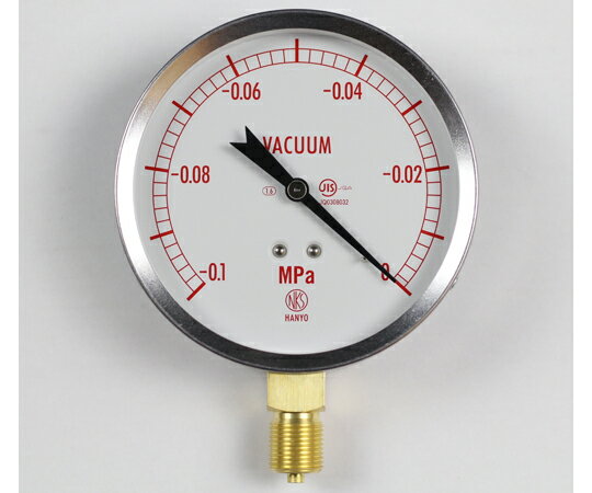 長野計器 汎用型圧力計（100Φ） 真空計（負圧計） 立形A枠 -0.1〜0MPa 1個 GS52-131
