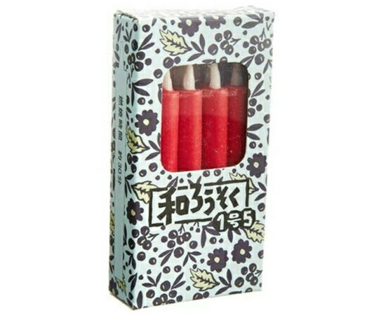 カメヤマ 和ろうそく1号5 朱 箱入り 50g 1個(50g入)