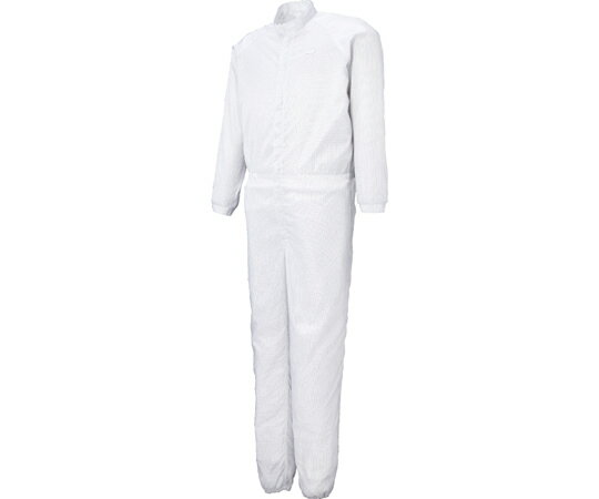 サンエス 男女共用低発塵混入だいきらい続き服 ホワイト 4L 1枚 FX70534