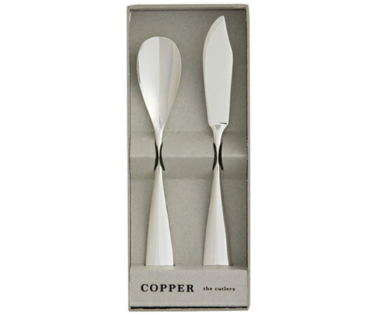 アヅマ COPPER the cutlery アイスクリームスプーン＆バターナイフ ペアセット シルバー 1個 CIB-2SVmi