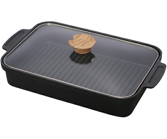 アイリスオーヤマ スキレットコートグリルパン SKL-G(ブラック)