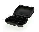 リスパック 食品容器 バイオデリカシェルBOX 80-1 RHDT301 黒 25枚入 1パック(25枚入) 004450518