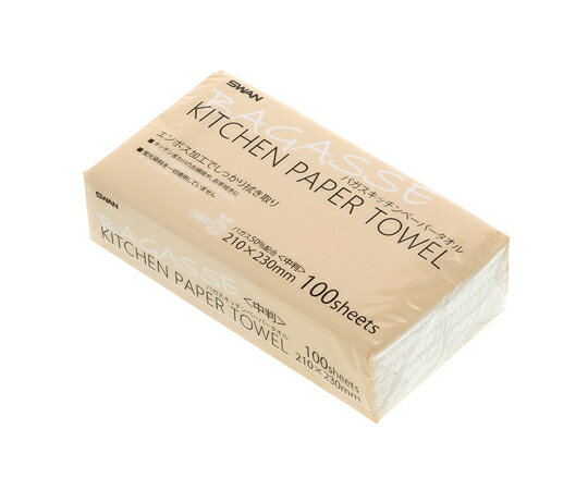 SWAN バガスキッチンペーパータオル 中判 100枚入 1パック(100枚入) 004722008