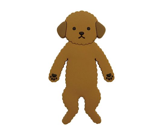 ●水回りの小物を抱えて貼り付く吸着式フックです。●仕様：トイプードル●材質：PVC（塩化ビニル樹脂）・スチール・PET（ポリエチレンテレフタレート）・PU（ポリウレタン）●サイズ：60×7×127mm●耐荷重：200g以下●耐熱性：80℃以下