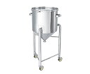 日東金属工業 ホッパー型ステンレス密閉容器 バンドタイプ 脚付 B型シリコンパッキン付 300L 1個 HT-CTL-L-77