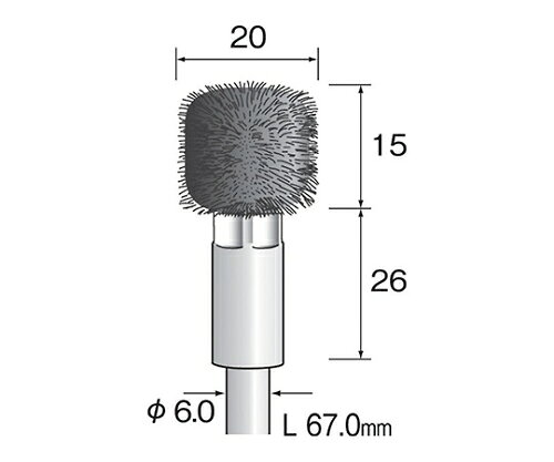 ミニター 軸付ブラシ ステンレス Φ20×15mm 1個 FC4861