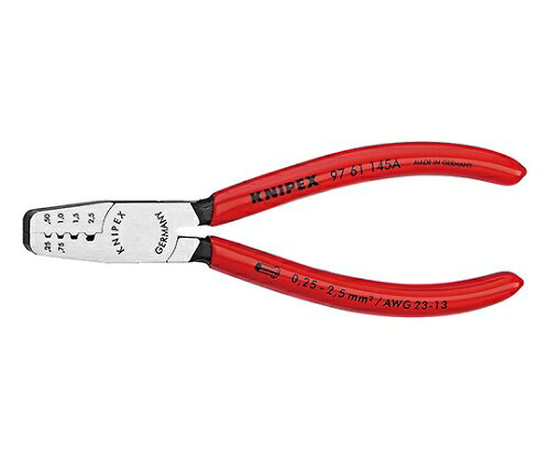 KNIPEX エンドスリーブ用圧着ペンチ（パッケージ入） 1本 9761-145A