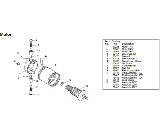 RIDGID モーター　100V　F／1210 1個 72402