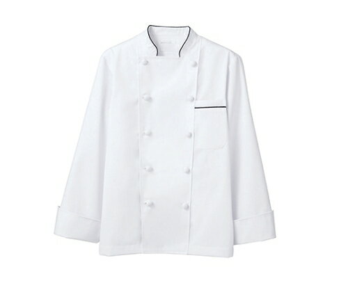 住商モンブラン コックコート 男女兼用 長袖 白/黒 1枚 6-973 S