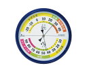 シンワ測定 温湿度計 F-4L 生活管理 丸型15cm ブルー 1個 70503