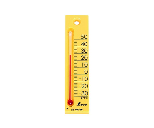 シンワ測定 温度計　プチサーモ　スクエア　たて12cm　イエロー 1個 48706
