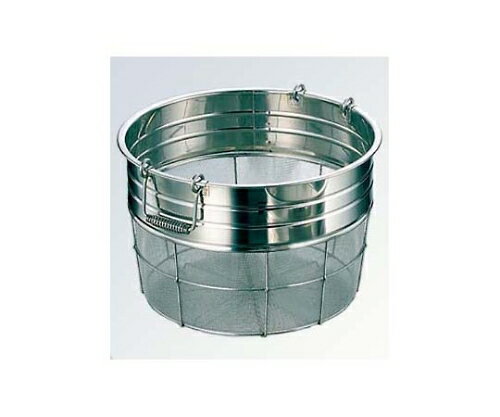 本間冬治工業 18-8 取手付 寸胴型 広巾ザル(ミゾ付)35cm 1個 423400