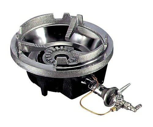 ●ガス接続：4分口(φ13mm)●バーナー数：1重●寸胴鍋の使用範囲：最大33cmまで●パイロット付●外寸（mm）：330×490×H175●消費電力：ガス消費量(kW／h)：10.6