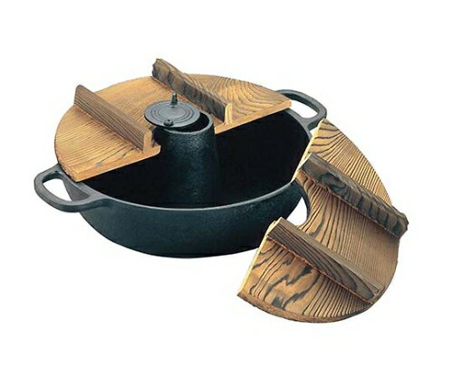 アサヒ 鉄 しゃぶしゃぶ鍋 S-9-70 木蓋付 1個 7485900