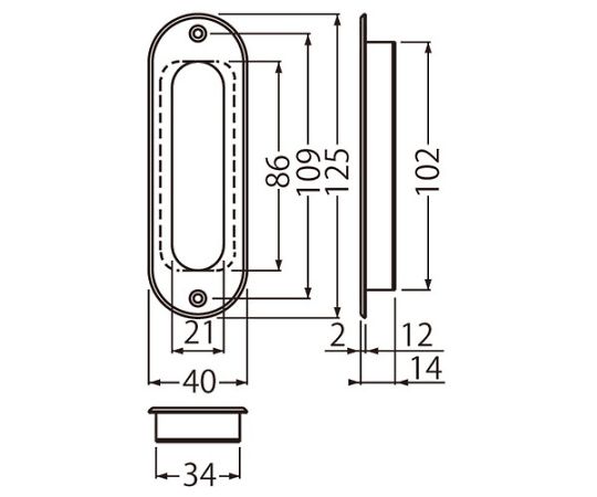 シロクマ ソリッド小判長両手掛面付純金 1個 MB-17