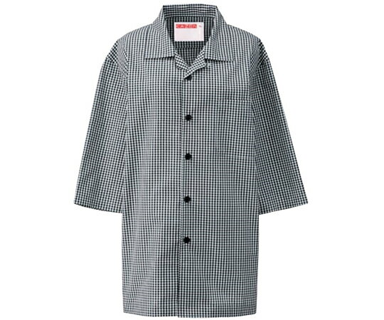 KAZEN シャツコート(男女兼用) ブラックxホワイト L 1枚 419-25 L