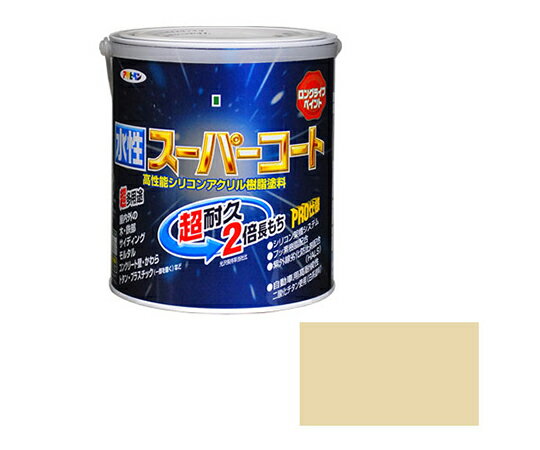 アサヒペン 水性スーパーコート 1.6L (ティントベージュ) 1個