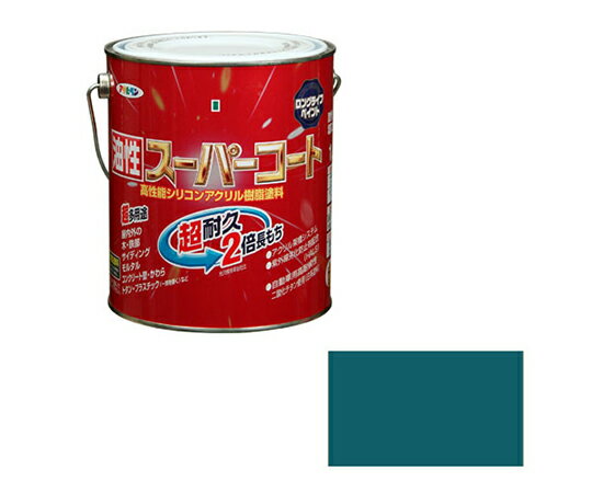 アサヒペン 油性スーパーコート 1.6L (オーシャンブルー) 1個